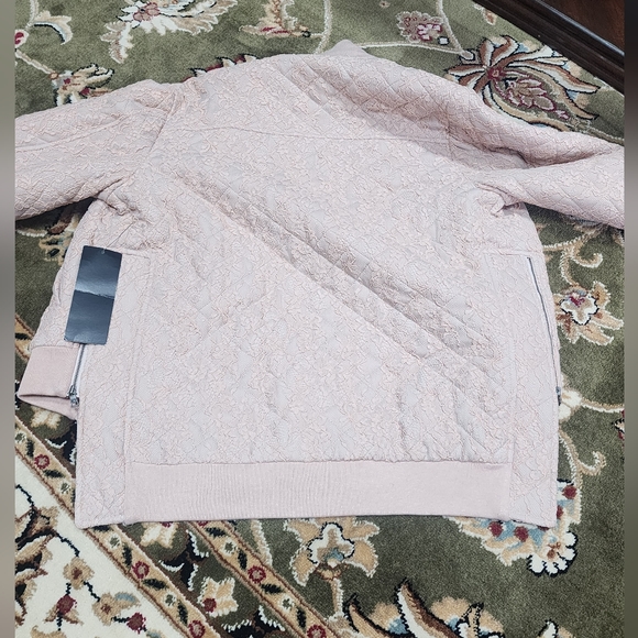 BCBG PLUSH PINK OVERLAY LACE JACKET - Picture 6 of 7